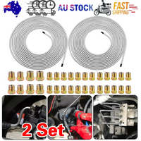 Brake Line Kit 3/16 inch 25Ft 32 Fittings Zinc Steel - 2 Pack