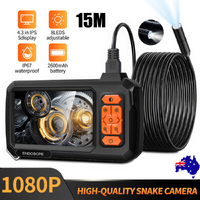 4.3" Industrial Endoscope 8mm Borescope 1080P HD 15m