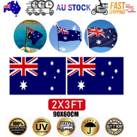2 Pack Australian Aussie Flag Australia Day Oz AU 2x3ft 60x90cm Polyester