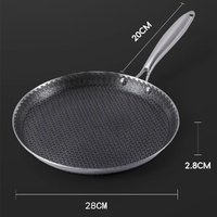 28cm Stainless Steel Crepe Pan Non-Stick Pan Honeycomb Coating Frying Pan Pizza6299