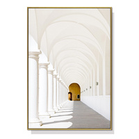 Artime Long Corridor 50x70cm Gold Frame Canvas Wall Art