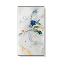 Artime Abstract Watercolour 40x80cm Black Frame Canvas Wall Art