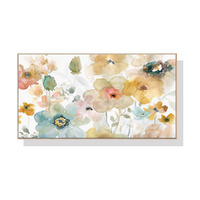 Artime Wall Art 60cmx120cm Floral Watercolour Wood Frame Canvas