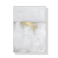 Artime Wall Art 60cmx90cm Abstract Gold White Canvas White Frame