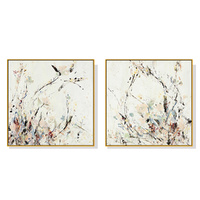 Artime Afternoon Walk Gold Frame Canvas Wall Art 40x40cm 2 Sets