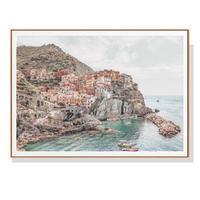 Artime Italy Cinque Terre Wood Frame Canvas Wall Art 80x120cm