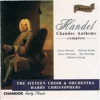 Music CD - Handel Chandos Anthems No 1-11 Christophers Sixteen