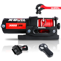 X-BULL 12V Electric Winch 3000lbs Synthetic Rope Wireless Remote ATV Boat