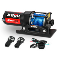 X-BULL 12V Electric Winch 3000lbs Synthetic Rope ATV Trailer Boat