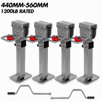 X-BULL 4x 440mm Drop Down Corner Legs Caravan Trailer Steel Silver