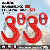 X-BULL 2x 6mm Hammerlock Eye Sling Hook Safety Chain