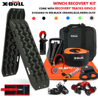 X-BULL Winch Recovery Kit with Tracks Snatch Strap Off Road Olive