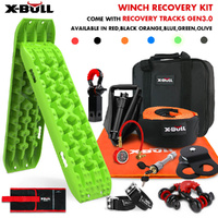 X-BULL Winch Recovery Kit with Tracks Snatch Strap Off Road Green