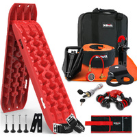 X-BULL Winch Recovery Kit Gen 3.0 Red Snatch Strap Tracks