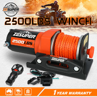 ZESUPER 2500lbs 12V Electric Winch Synthetic Rope ATV UTV Boat