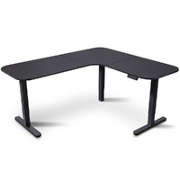Fortia Corner Standing Desk 160x140cm Electric Height Adjustable Black