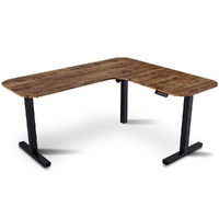 Fortia Corner Standing Desk 160x140cm Walnut/Black Height Adjustable