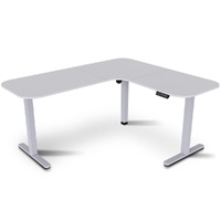 Fortia Corner Standing Desk 160x140cm White/Silver Height Adjustable