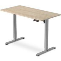 Fortia Sit to Stand Desk 120x60cm Light Oak/Silver Height Adjustable