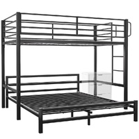Kingston Slumber Metal Single Loft Bed & Double Underbed - Dark Grey