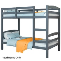 Kingston Slumber Single Bunk Bed Frame Solid Pine Grey