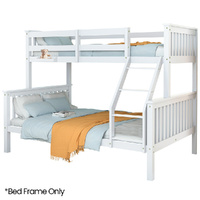 Kingston Slumber Single Over Double Bunk Bed Solid Pine White