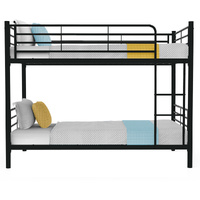 Kingston Slumber 2-in-1 Single Metal Bunk Bed Modular Dark Matte Grey