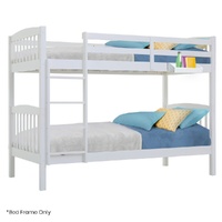 Kingston Slumber Single Bunk Bed Frame Pine Modular 2 Single White