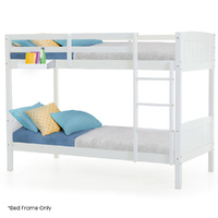 Kingston Slumber Single Bunk Bed Frame Pine Wood Modular White