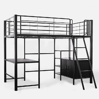 Kingston Slumber Gaming Loft Bed Desk Storage Steel Grey