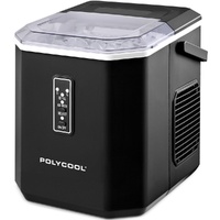 PolyCool Portable Ice Maker 12kg/day Auto Clean Black