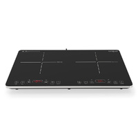 EuroChef 3500W Dual Zone Induction Cooktop with Touch Controls
