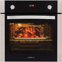 EuroChef 60cm 70L Built-in Electric Wall Oven 8 Function Fan Forced