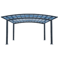 Shade Shield Arched Double Carport 6.0m x 5.5m Aluminium Polycarbonate