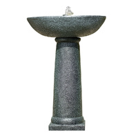 Protege Solar Bird Bath Water Fountain LED Dark Grey