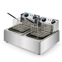 EuroChef Commercial Electric Deep Fryer Twin Tank with Baskets
