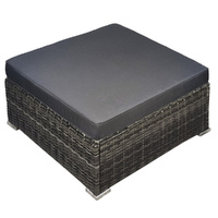 London Rattan 1 Seater Outdoor Ottoman Modular Wicker Lounge Grey