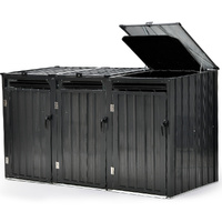 PlantCraft Triple Steel Wheelie Bin Storage Shed 3 Door Enclosure
