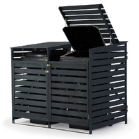 PlantCraft Double Wood Wheelie Bin Storage Shed 2 Door Enclosure