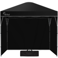 RED TRACK 3x3m Ultra Compact Folding Gazebo, Walls, Carry bag, Portable Outdoor Popup Marquee for Camping Beach, Black