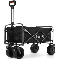 TRUNDL 106L Electric Folding Pull Cart, Powerful Easy Hill Climbing, All-terrain Wheels, Wagon for Beach Camping Shopping, Black
