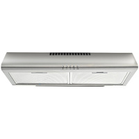 EUROCHEF 60cm Fixed Stainless Steel Rangehood, Quiet 3-Speed, 4-Layer Dishwashable Filters, Halogen Lights EFR60S