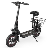 VALK Electric Scooter with Seat, Disc brakes, 12" Tyres, AU Compliant, for Adults, Teens, Commuter, Black