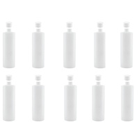 Kitchee 10x 250ml Natural HDPE Round Bottle + 28/410 Caps - Empty Plastic Food Storage