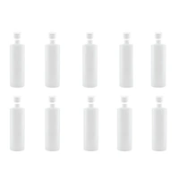 Kitchee 10x 500ml Natural HDPE Round Bottle + 28/410 Caps - Empty Plastic Food Storage
