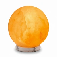 Orku 16 cm Ball Shape Himalayan Pink Salt Lamp - Carved Sphere Night Light