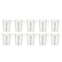 10x 5L Measuring Jug Heavy Duty Clear Plastic Propylene Food Grade BPA 5 Pro-Jug