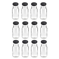12x 500ml Flint Glass Jars + Twist Lids - Round Food Storage Preserving Jar