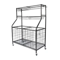 Social Hike Sports Equipment Storage Organiser Trolley on Wheels for Garage