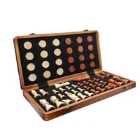 Social Hike 2 in 1 Magnetic Wooden Chess and Checkers Set